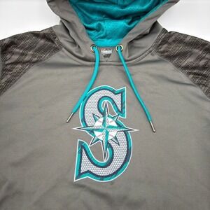 Majestic Seattle Mariners Mens Size Large Therma Base Pullover Hoodie MLB